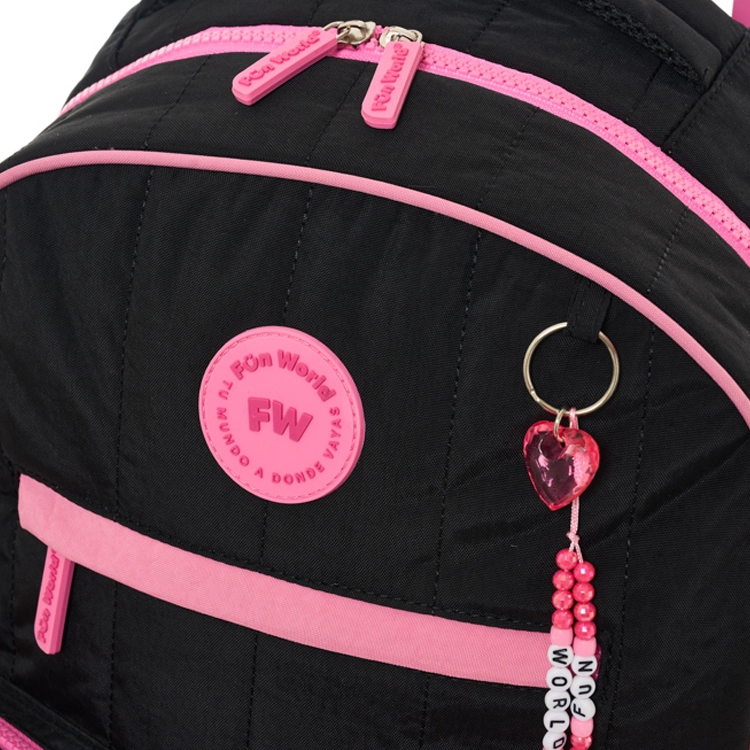 Mochila Escolar FW 2026 Fun World 18" con Carro Candy Negra Art.202160